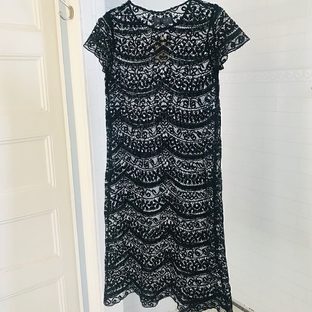Anthropologie Myne black laced dress size 6